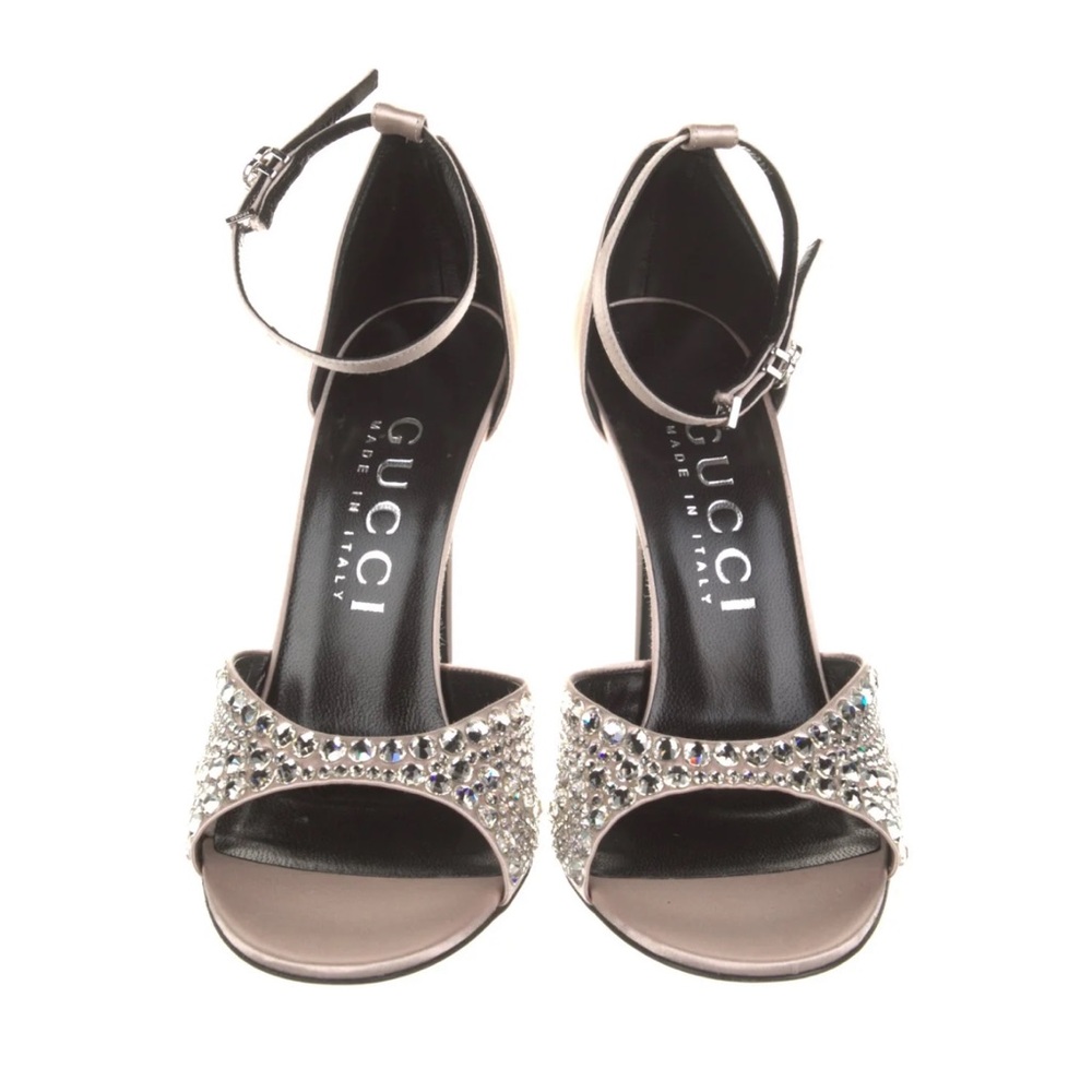 Gucci Women's Silver/nude rose Stiletto Crystal embellished heel size 40